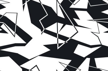 Yarış arka planı geometrik. Soyut kamuflaj deseni. Vinil ve çıkartma baskısı. Şekillerden ve çizgilerden oluşan sonsuz doku. Vektör