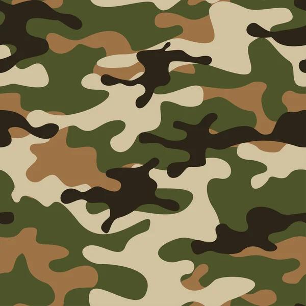 Camouflage Seamless Pattern Modern Abstract Camo Military Texture Print Fabric — Stock Vector