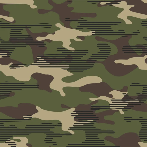 Camouflage Motif Sans Couture Moderne Camo Abstrait Partir Taches Lignes — Image vectorielle