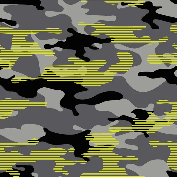 Camouflage Naadloos Patroon Modern Abstracte Camouflage Van Vlekken Lijnen Militaire — Stockvector