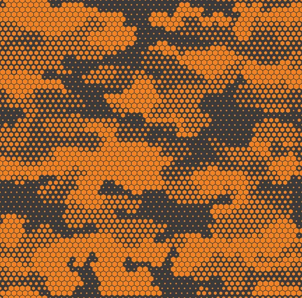 Camouflage Nahtlose Muster Modern Abstrakt Camo Von Sechseckigen Elementen Militärische — Stockvektor