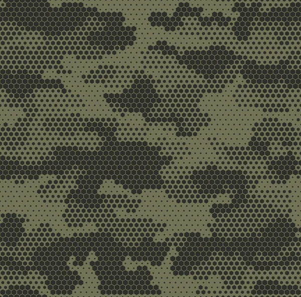 Camouflage Seamless Pattern Modern Abstract Camo Hexagonal Elements Military Texture — Stock Vector