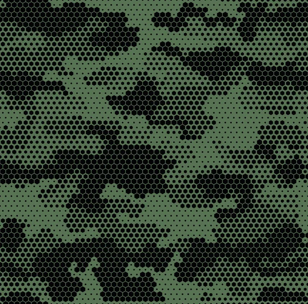 Camuflagem Sem Costura Padrão Moderno Camo Abstrato Elementos Hexagonais Textura — Vetor de Stock