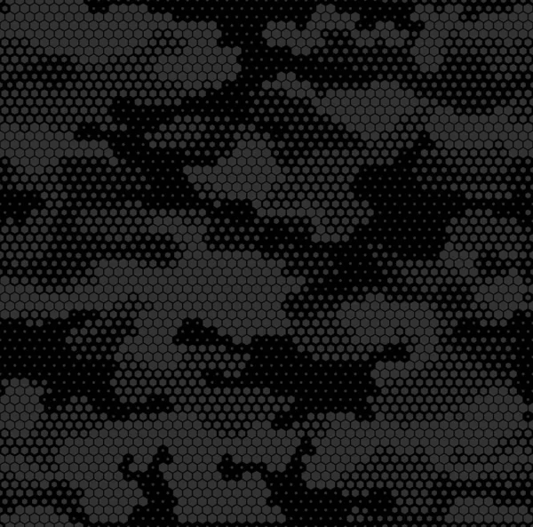 Camuflagem Sem Costura Padrão Moderno Camo Abstrato Elementos Hexagonais Textura — Vetor de Stock