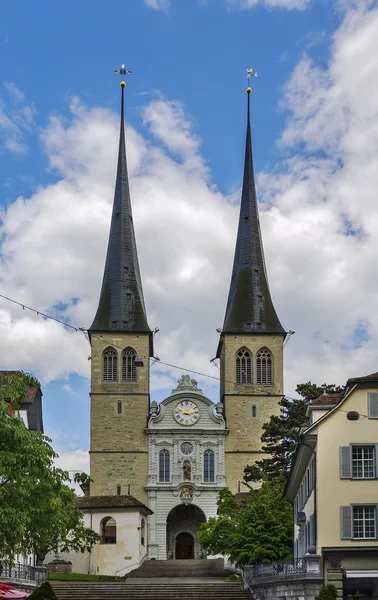 Kerk van st. Leodegarius, Luzern — Stockfoto