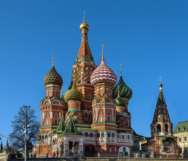 The Cathedral of Vasily the Blessed, commonly known as Saint Basil Cathedral, is a church in Red Square in Moscow, Russia.