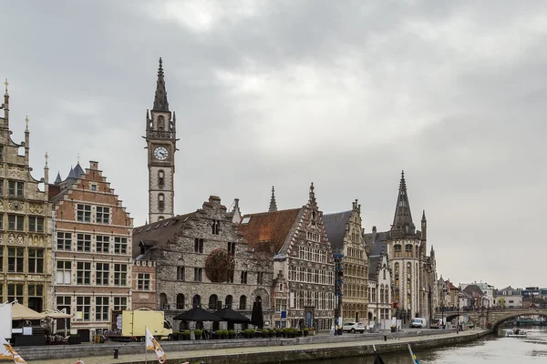 Lys rivier Dijk (Graslei), Gent, België — Stockfoto
