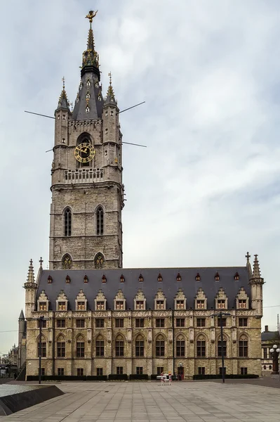 市中心、 比利时根特的钟楼 — 图库照片