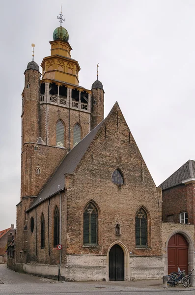 耶路撒冷教会 (Jeruzalemkerk)，布鲁日比利时 — 图库照片