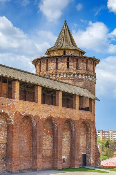 Veduta Delle Mura Della Torre Del Cremlino Del Colomna Russia — Foto Stock