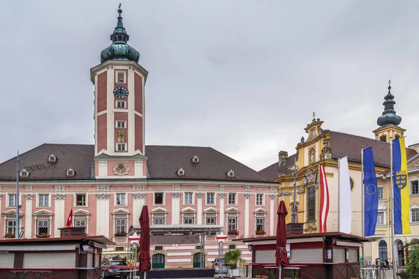 Ratusz Sankt Polten Głównym Placu Miasta Austria — Zdjęcie stockowe