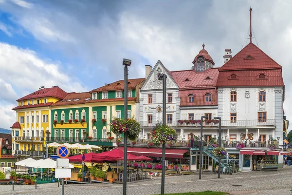 奥地利Mariazell市中心的主广场 — 图库照片