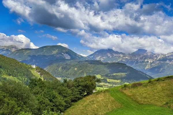 Landschap Van Alpen Met Kasteel Rothelstein Stiermarken Oostenrijk — Stockfoto