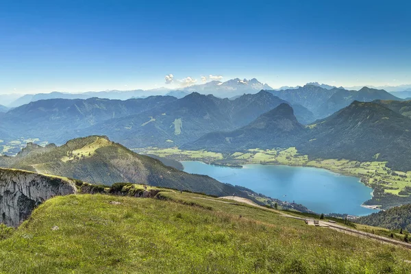 Uitzicht Alpen Met Wolfgangsee Vanaf Schafberg Oostenrijk — Stockfoto