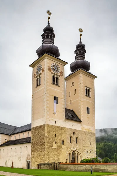 Katedra Gurk Romańska Bazylika Kolumnowa Gurk Austriackim Stanie Karyntia Jest — Zdjęcie stockowe