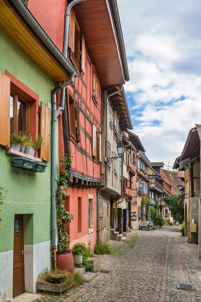Schilderachtige Historische Straat Eguisheim Elzas Frankrijk — Stockfoto