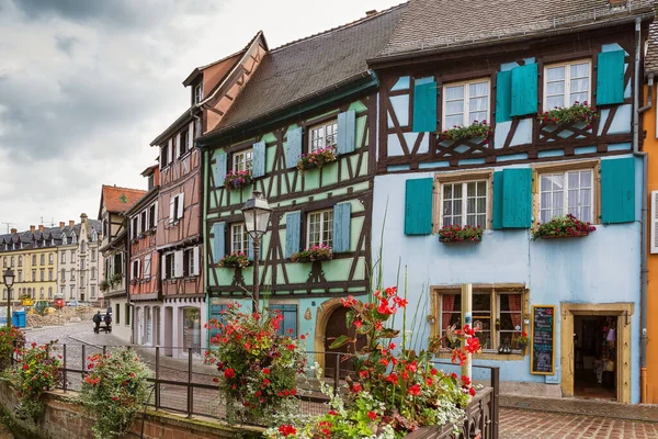 Colmar Alsace Fransa Tarihi Evleri Olan Lauch Nehri Seti — Stok fotoğraf