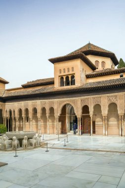 Aslanlar Divanı Nasrid Hanedanı 'nın ana avlusudur. Saray, Alhambra, Granada, İspanya