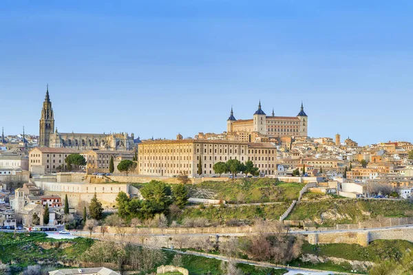 Uitzicht Het Historische Centrum Van Toledo Aan Overkant Van Taag — Stockfoto