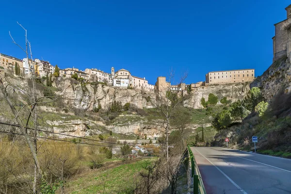 Blick Auf Das Historische Zentrum Von Cuenca Auf Felsen Vom — Stockfoto
