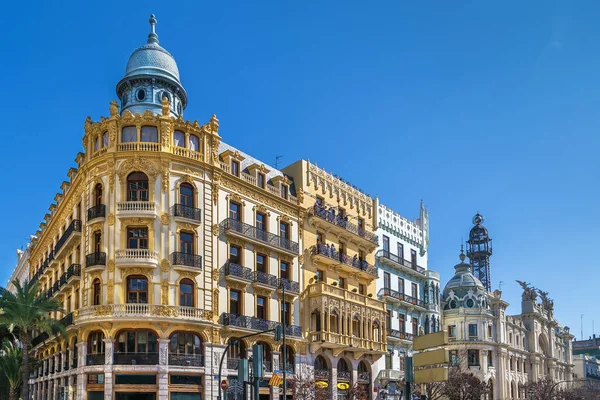 Budynek Placu Ratusza Plaza Ayuntamiento Walencji Hiszpania — Zdjęcie stockowe