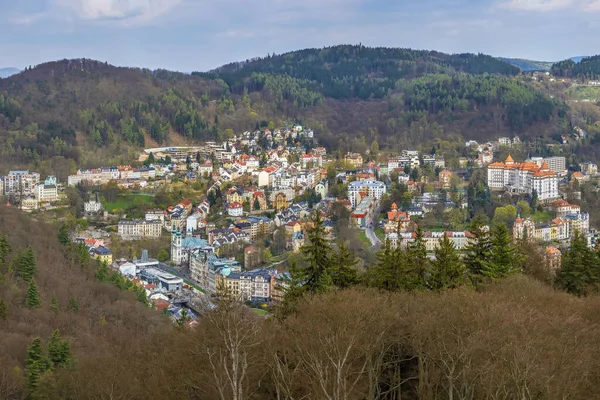 Utsikt Över Karlovy Vary Från Diana Utsiktstorn Kulle Tjeckien — Stockfoto