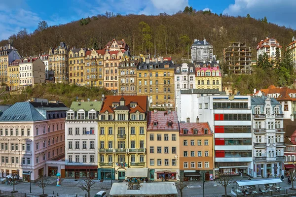 Historische Huizen Aan Rivier Tepla Het Centrum Van Karlsbad Tsjechië — Stockfoto