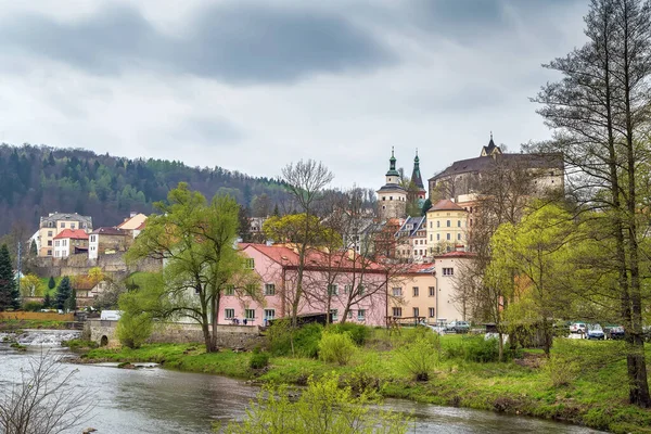 Widok Miasta Loket Rzeki Ohre Republika Czeska — Zdjęcie stockowe