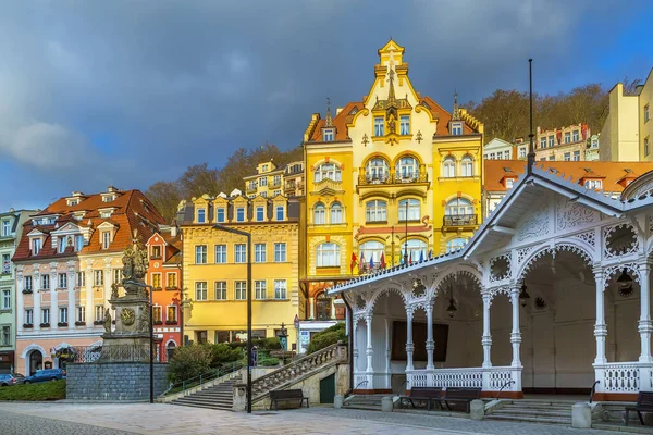 View City Centre Karlovy Vary Market Colonnade Czech Republic — стоковое фото