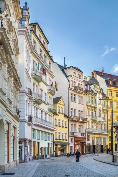 Rua Karlovy Vary Centro Cidade República Checa — Fotografia de Stock