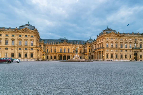 Wurzburg Residence Палац Вюрцбурзі Увечері Німеччина — стокове фото