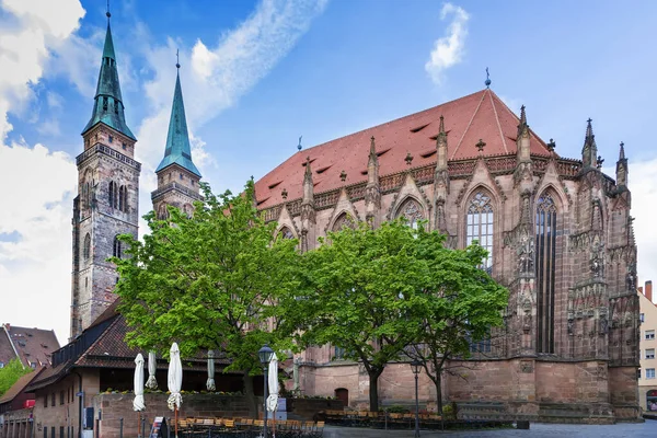 Szent Sebaldus Templom Egy Középkori Templom Nürnbergben Németországban — Stock Fotó