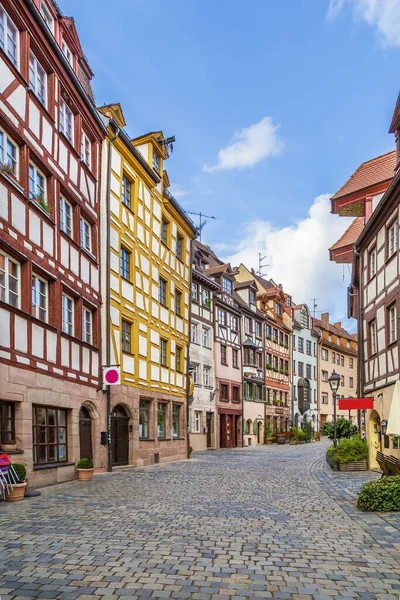 Rua Com Casas Históricas Nuremberg Cidade Velha Alemanha — Fotografia de Stock