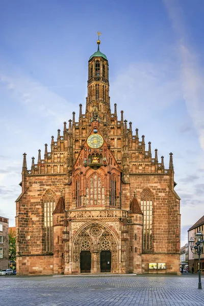 Frauenkirche Kościół Matki Bożej Jest Kościołem Norymberdze Niemczech Przykład Gotyckiej — Zdjęcie stockowe