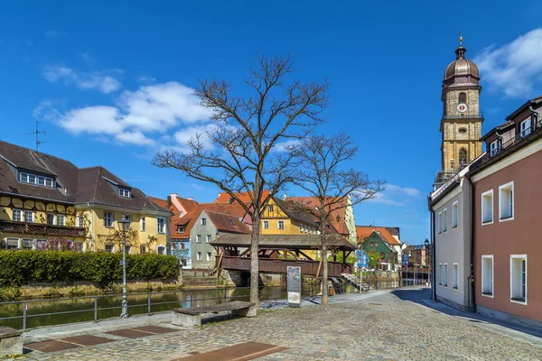 Bancario Del Fiume Vils Nella Città Amberg Germania — Foto Stock