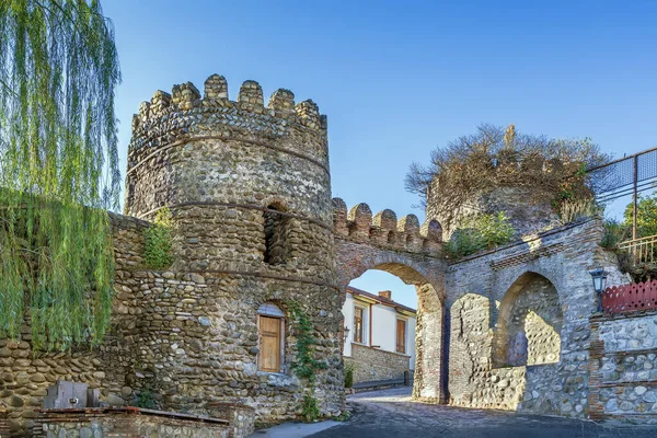 Puerta Con Torres Antigua Muralla Ciudad Signagi Georgia — Foto de Stock