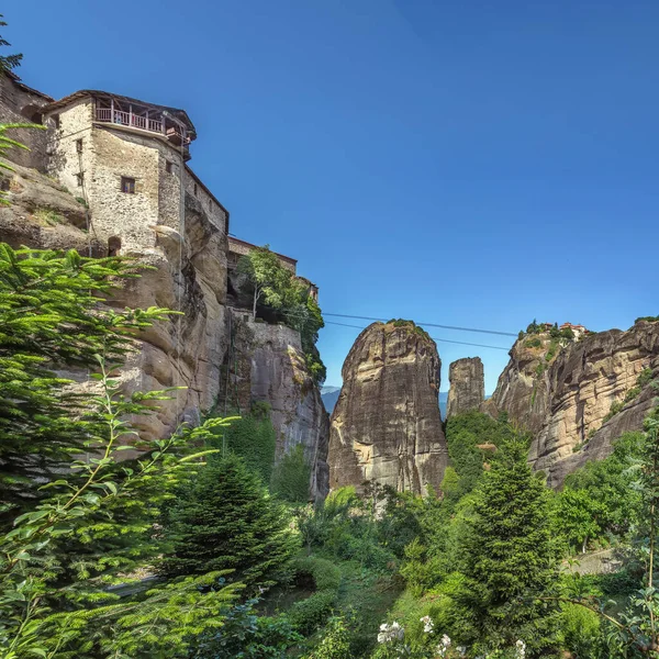 Blick Auf Felsen Meteora Sommer Griechenland — Stockfoto