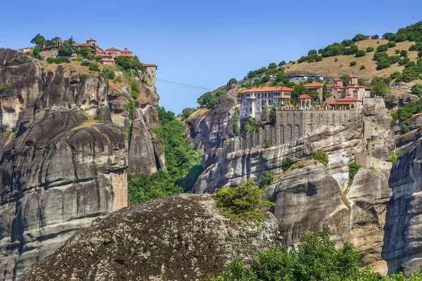 Вид Монастир Варлаам Великий Метеорон Скелі Метеорі Греція — стокове фото