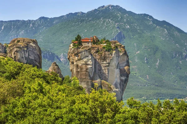 Vista Mosteiro Santíssima Trindade Rock Meteora Grécia — Fotografia de Stock