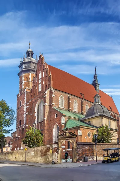 基督圣体教堂位于波兰克拉科夫的卡齐米日地区 是一座哥特式教堂 始建于1335年 — 图库照片