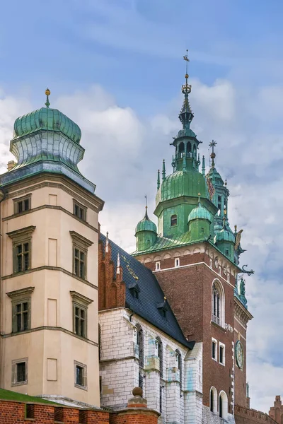 Sigismund Tower Cliock Toren Van Wawel Cathedral Krakau Polen — Stockfoto