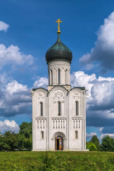 Church Intercession Holy Virgin Nerl River Orthodox Church Symbol Medieval — Stock Photo, Image