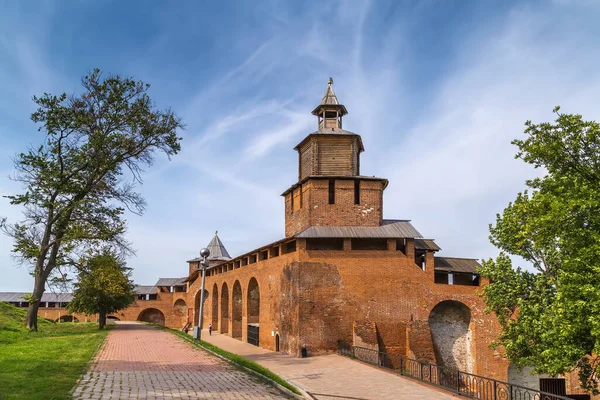 Torre Muro Dell Orologio Nizhny Novgorod Cremlino Russia — Foto Stock