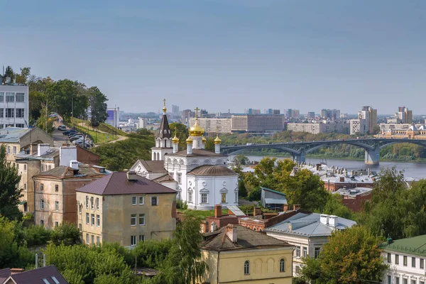 Utsikt Över Nizjnij Novgorod Med Kyrkan Elijah Profeten Ryssland — Stockfoto