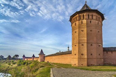 Rusya 'nın Suzdal kentindeki Aziz Euthymius Manastırı' nın duvarları.