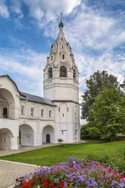 Klokketårnet Pokrovskijkatedralen Intercessionklosteret Suzdal Russland – stockfoto