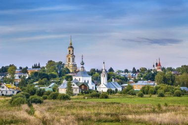 Rusya 'daki Suzdal kiliselerinin manzarası