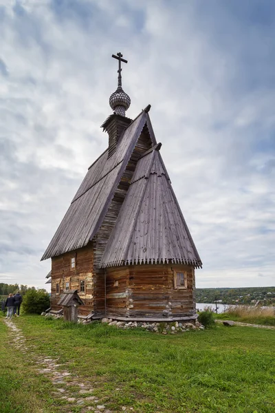 Drewniany Kościół Zmartwychwstania Górze Levitan Plyos Rosja — Zdjęcie stockowe