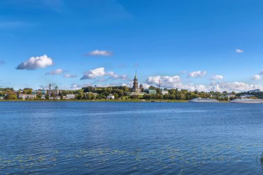 Rusya 'nın Volga Nehri' nden Kostroma manzarası