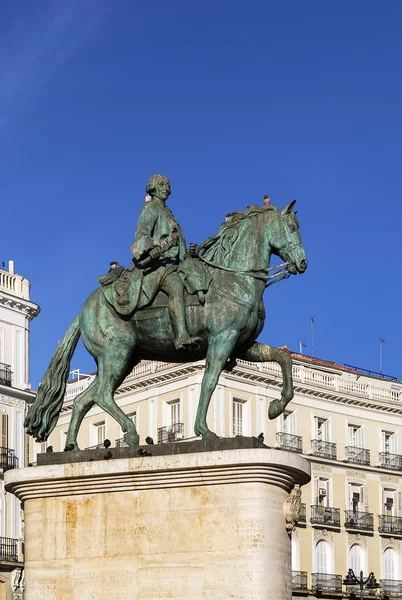 Pomnik króla Karola III, Madryt — Zdjęcie stockowe